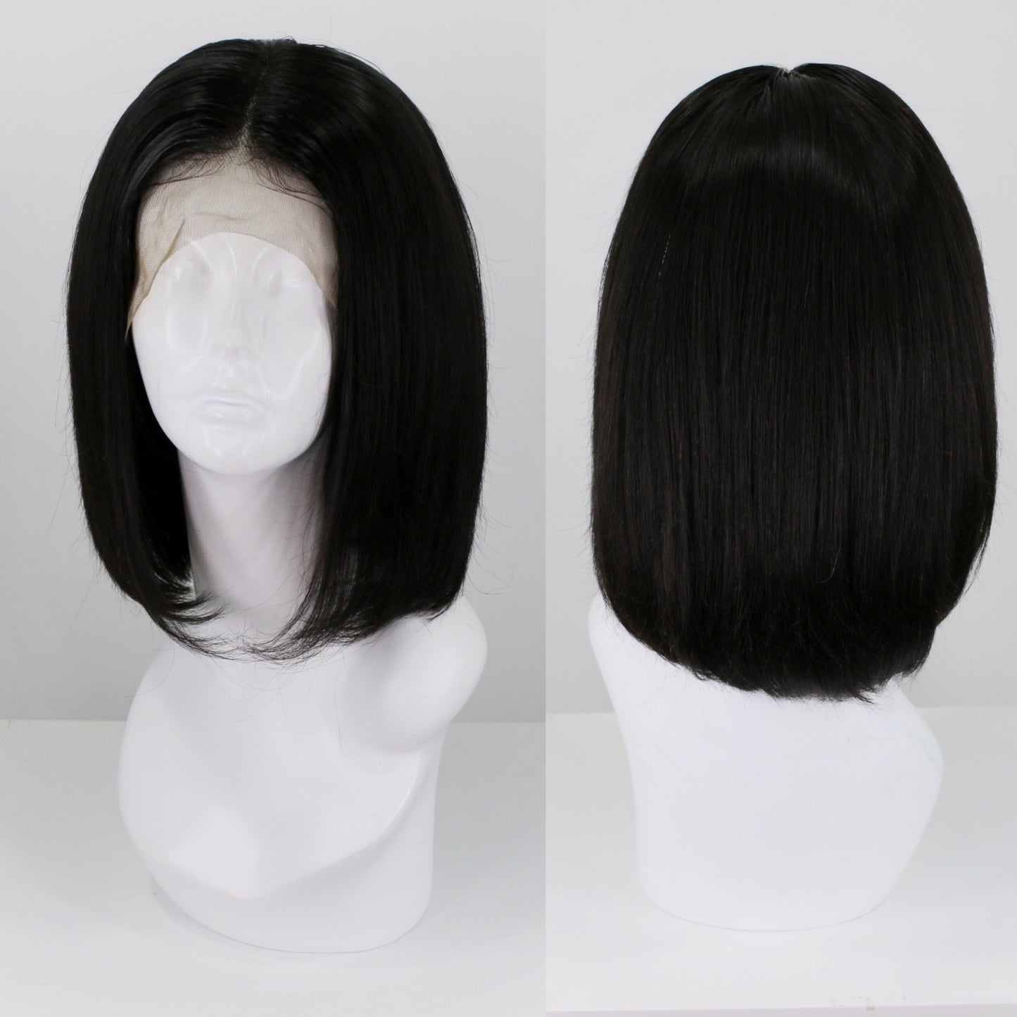 Natural Black Bob Human Hair Lace Front Wig