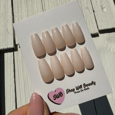 Nude Ombre Coffin Press On Nails