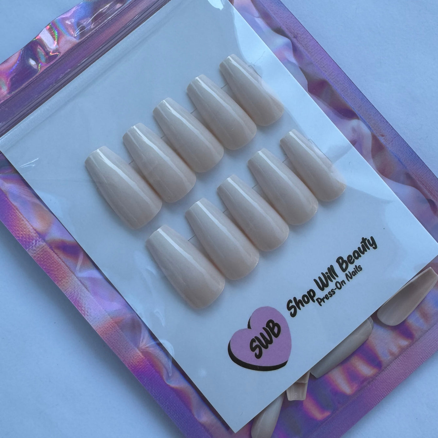 Nude Ombre Coffin Press On Nails