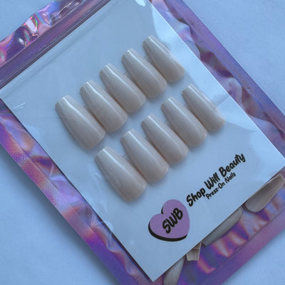Nude Ombre Coffin Press On Nails