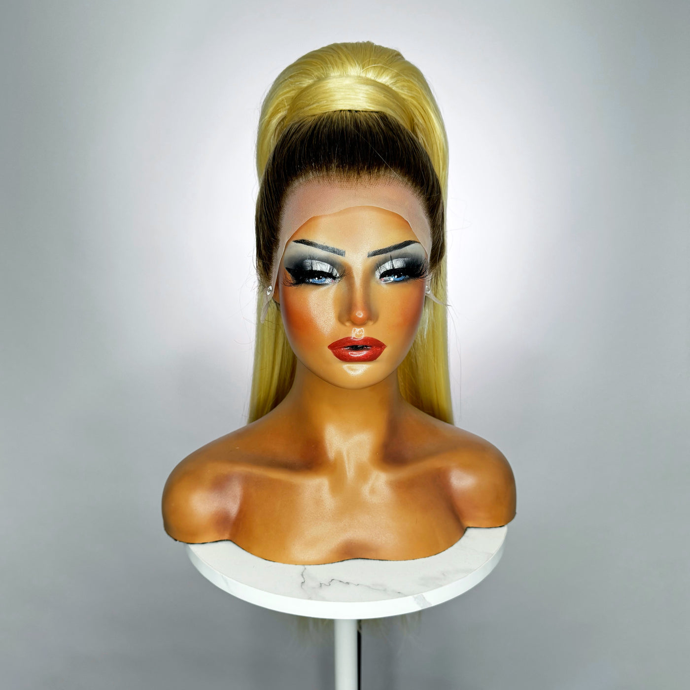 Rooted Blonde Stacked Ponytail Synthetic Wig (Made to Order)
