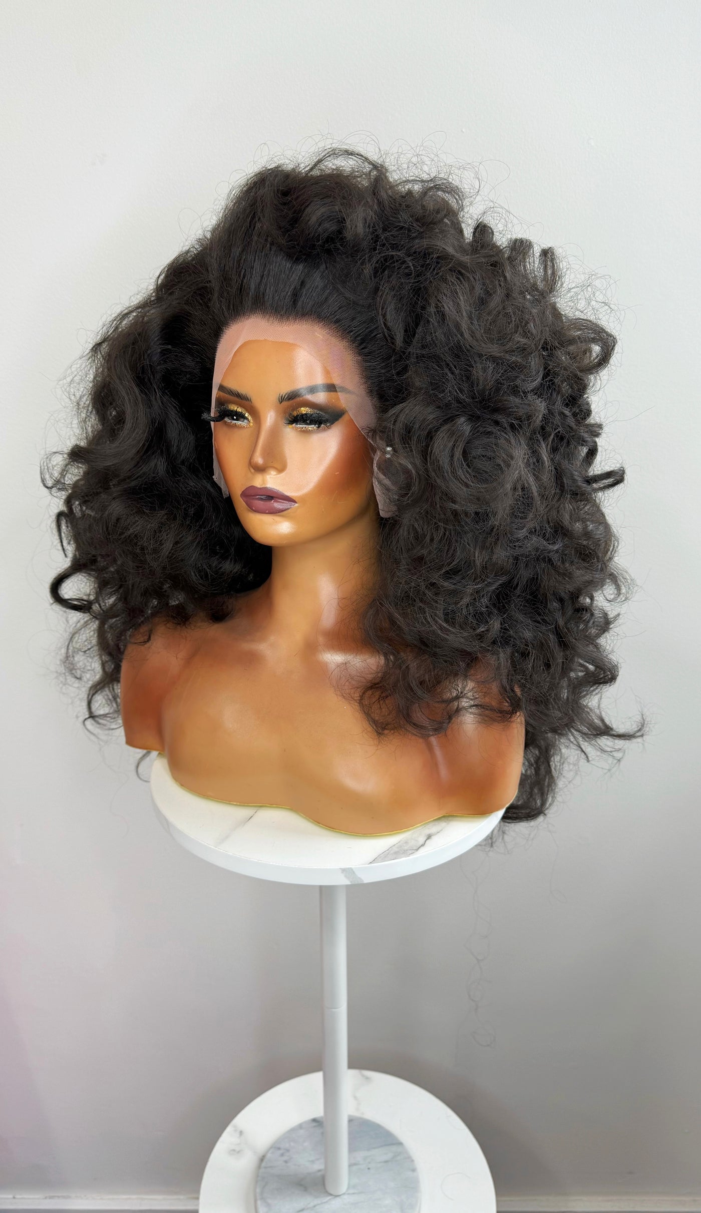 Natural Black Disco Curls Synthetic Wig (Made to Order)