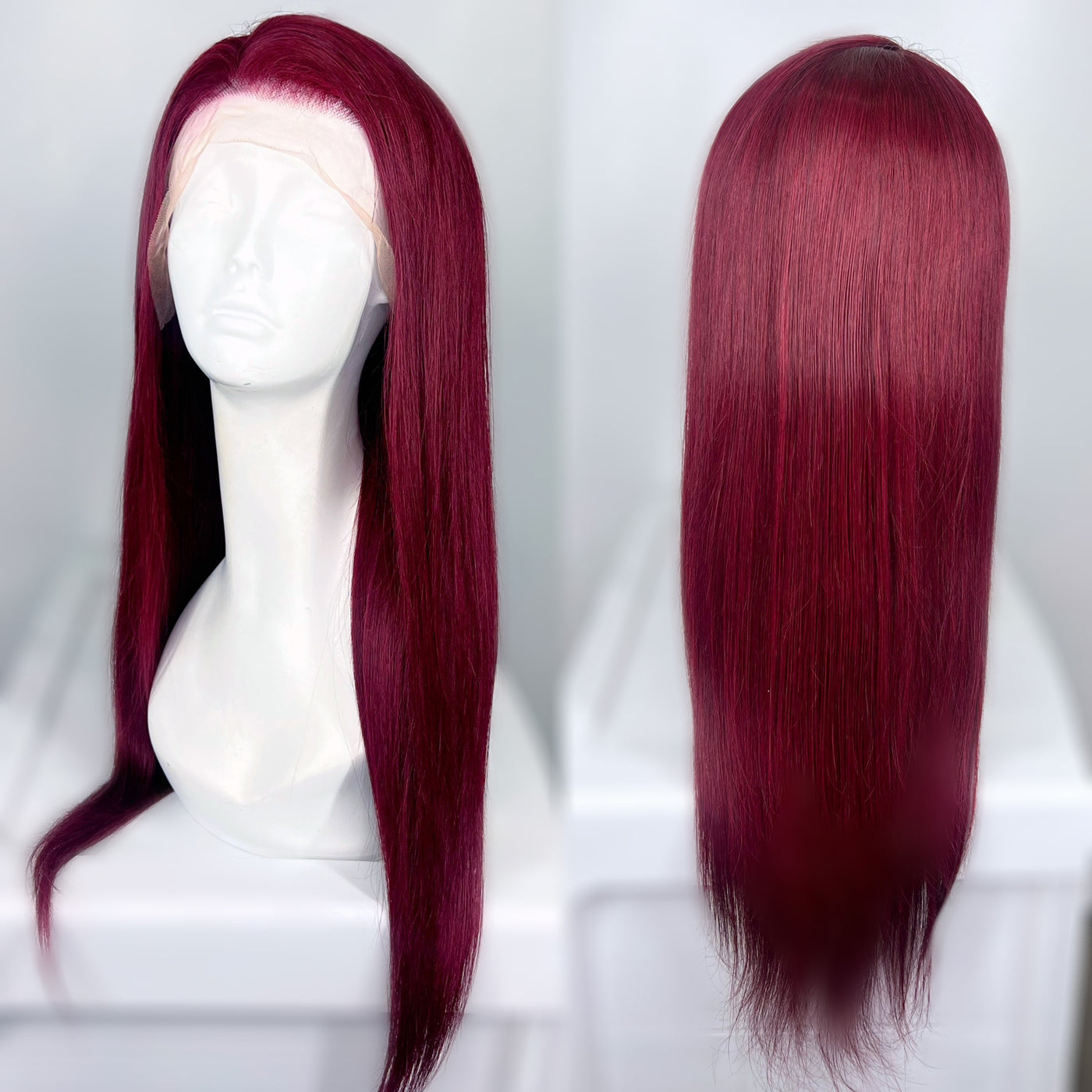 Burgundy Human Hair Lace Front Wig