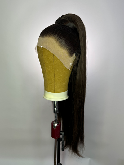 Brunette Stacked Ponytail Synthetic Wig (Made to Order)