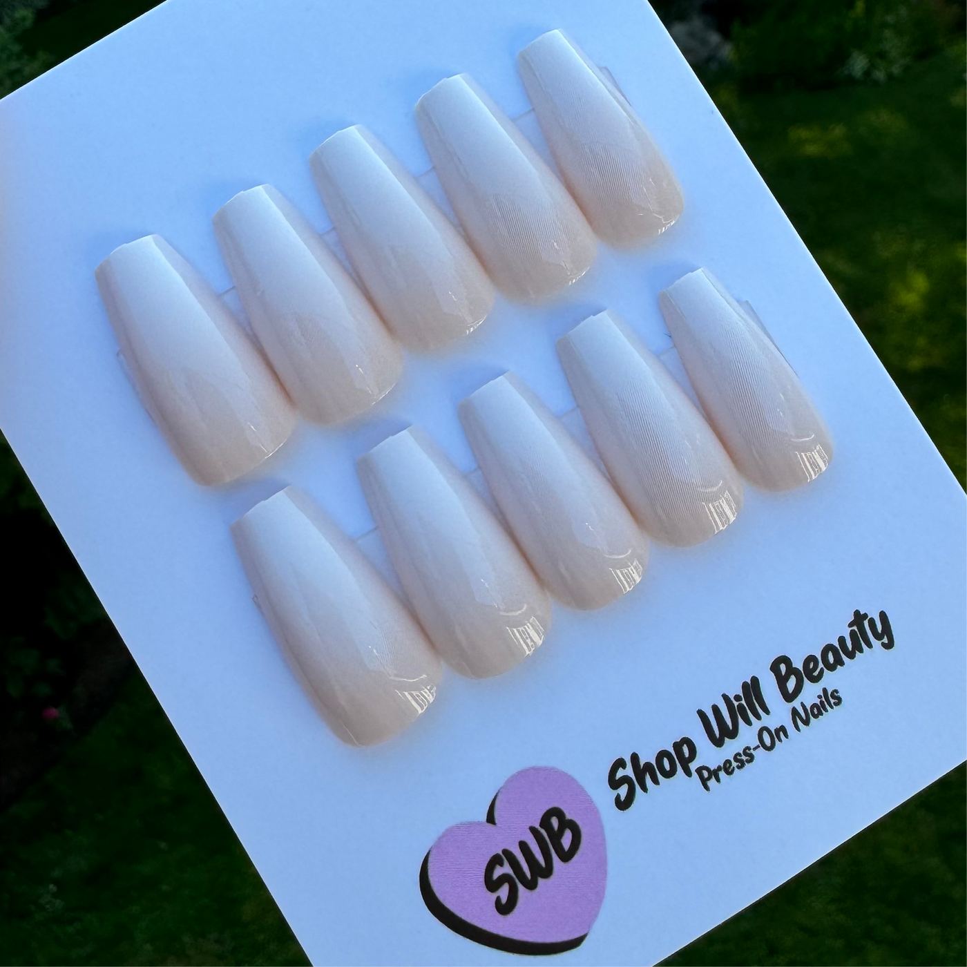 Nude Ombre Coffin Press On Nails