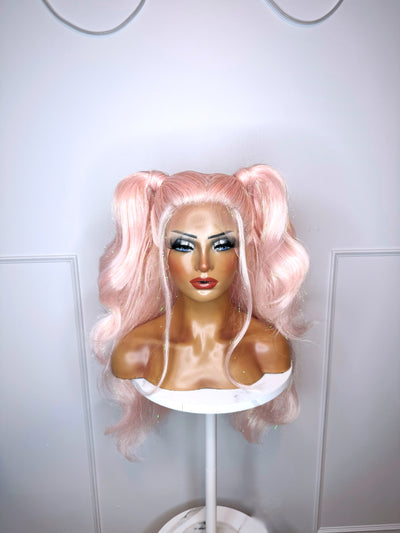 Tinsel Pink Pigtails Synthetic Wig (Made to Order)
