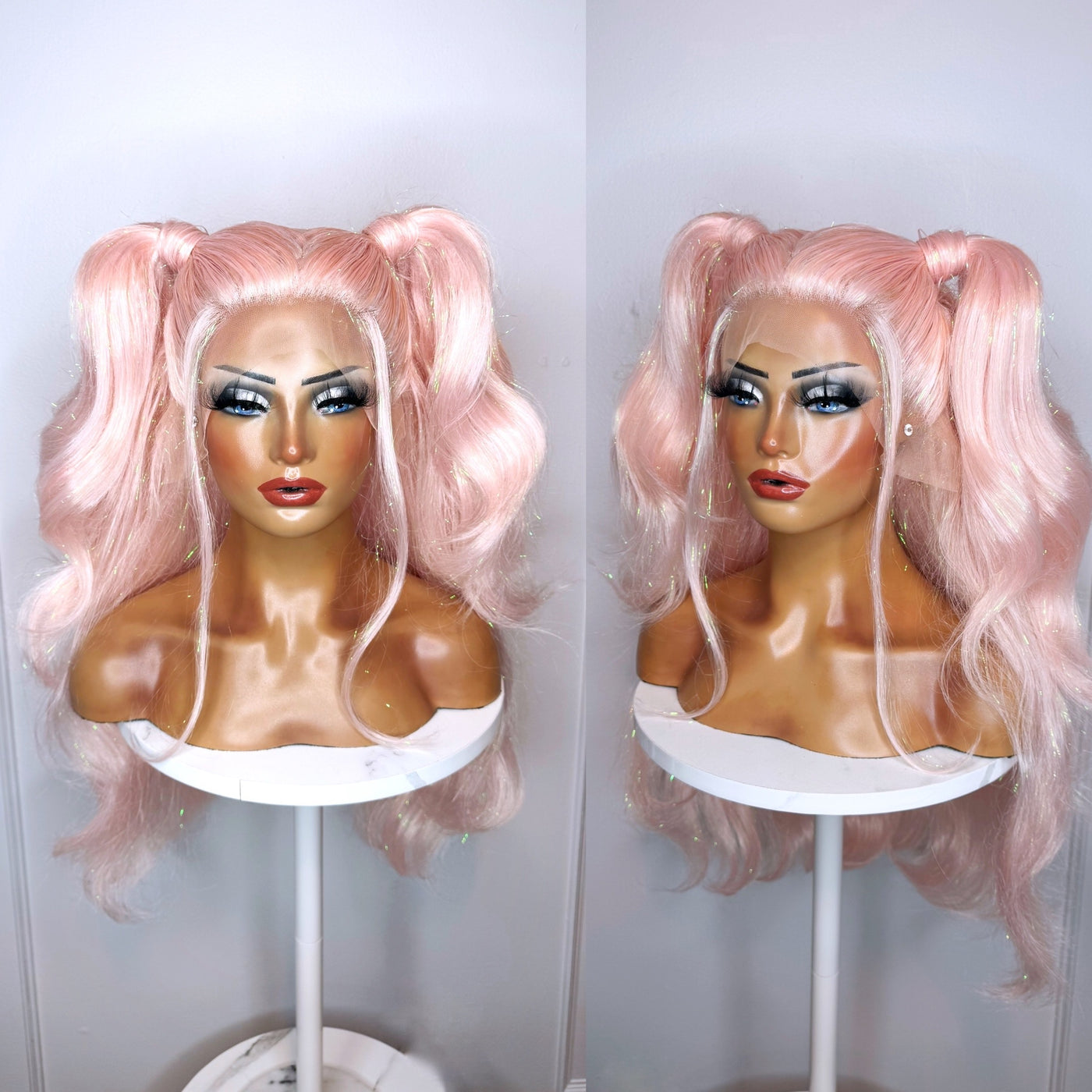 Tinsel Pink Pigtails Synthetic Wig (Made to Order)
