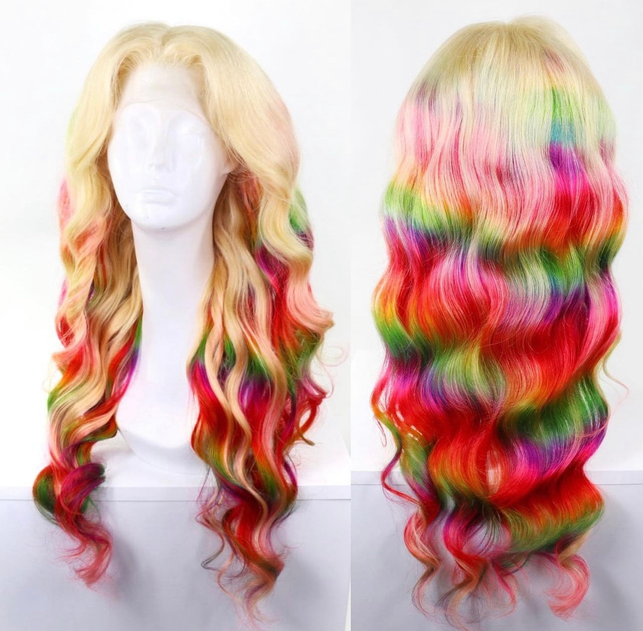 *READY TO SHIP* Rainbow Human Hair Wig