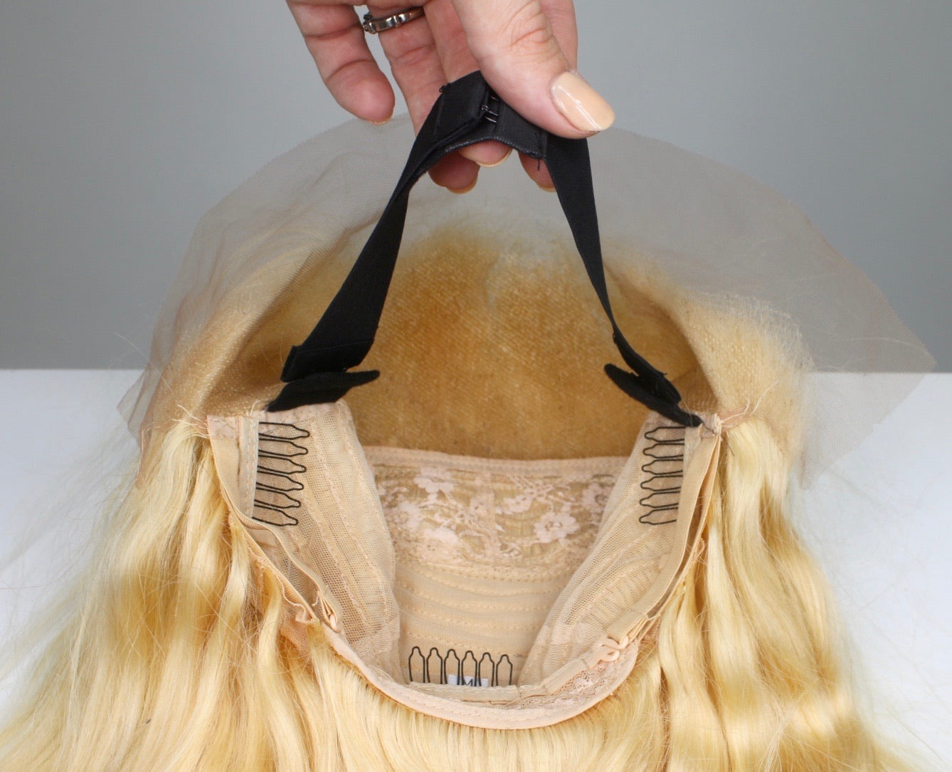 Light Ash Blonde Shadow Roots Human Hair Lace Front Wig