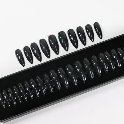 Black Long Stiletto Press On Nails