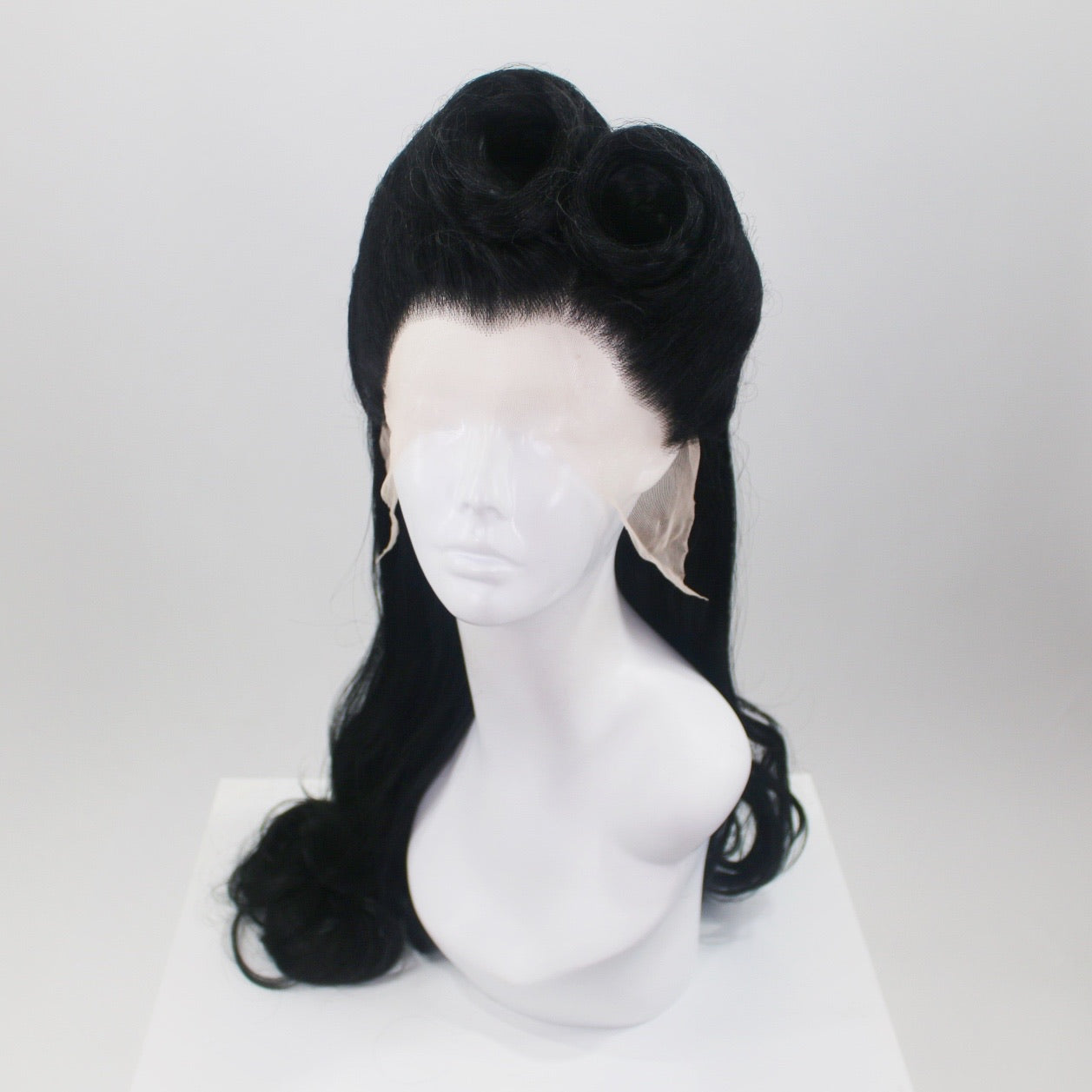 Black Victory Rolls Synthetic Wig (Made to Order)