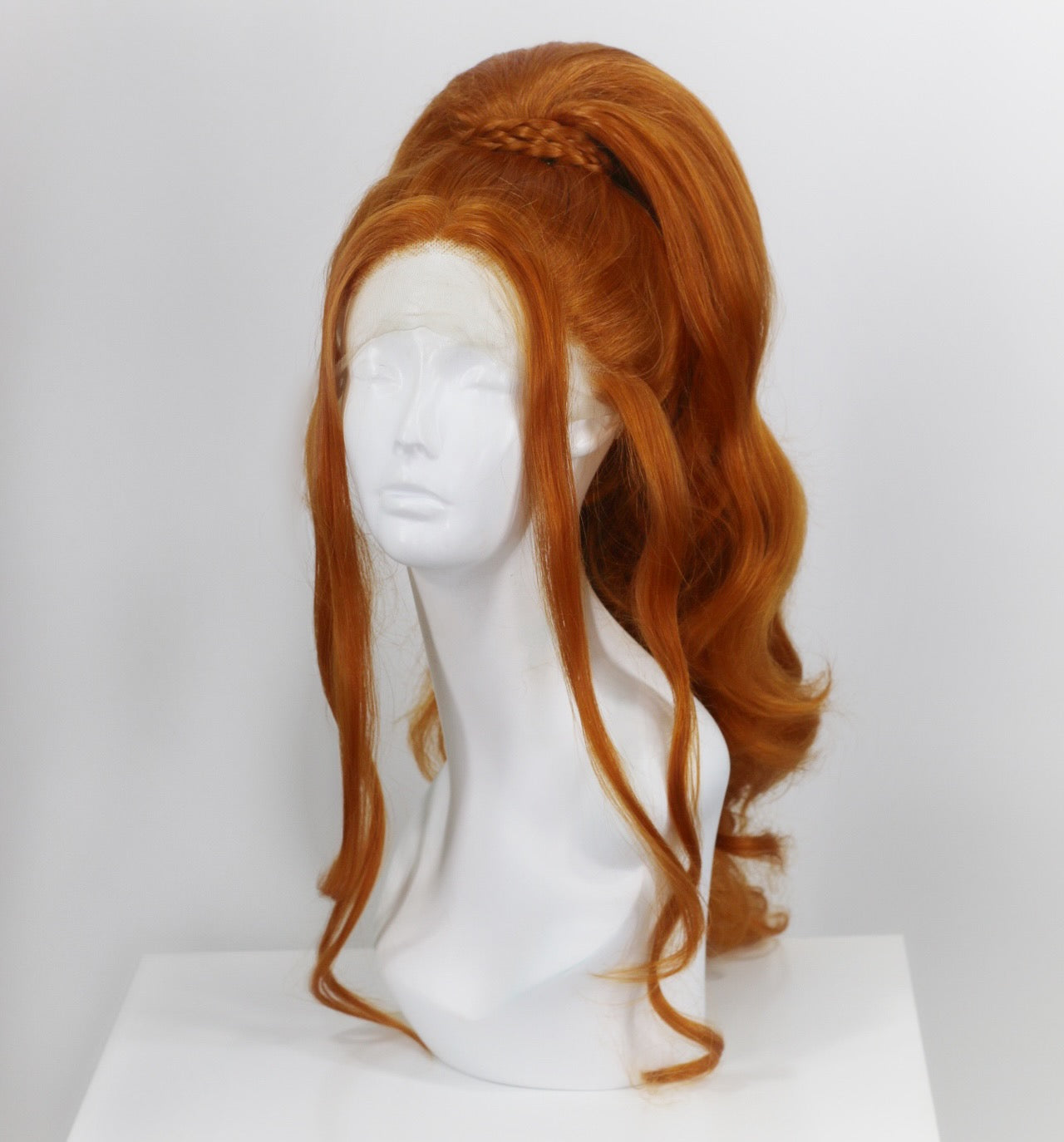 Bright Ginger Stacked Ponytail Synthetic Wig (Made to Order)