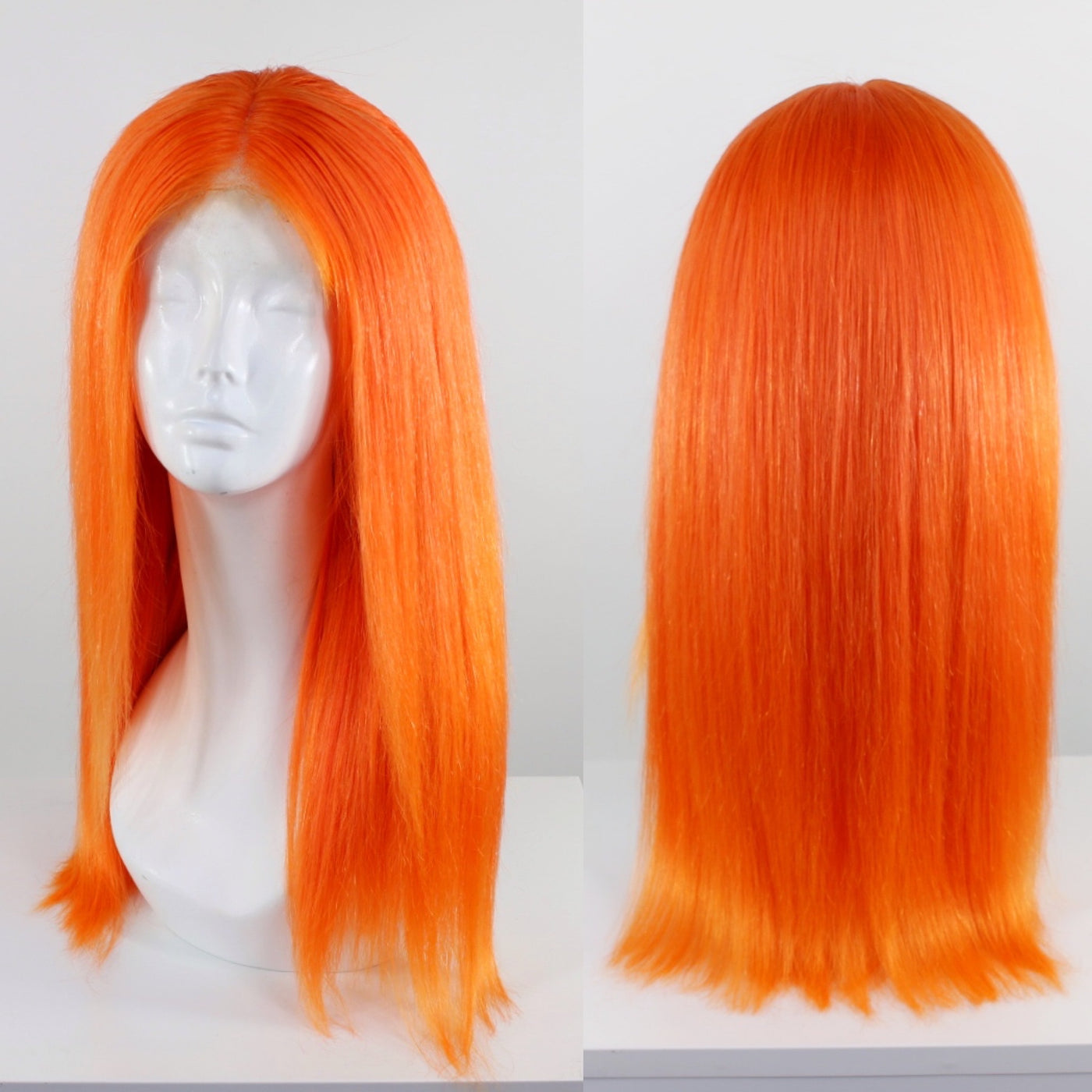 Orange Human Hair Lace Front Wig