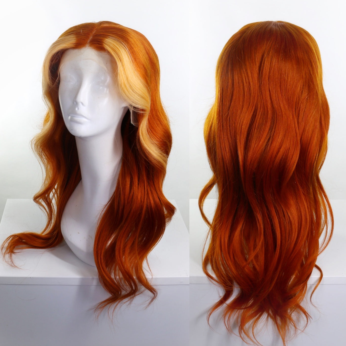 Ginger Money Piece Highlights Human Hair Lace Front Wig