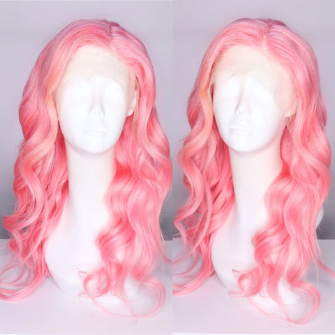 Pastel Pink Human Hair HD Lace Front Wig (Made to Order  display picture 2