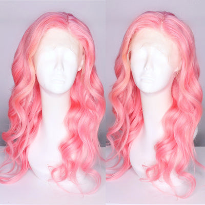 Pastel Pink Human Hair Lace Front Wig