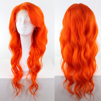 Orange Human Hair Lace Front Wig