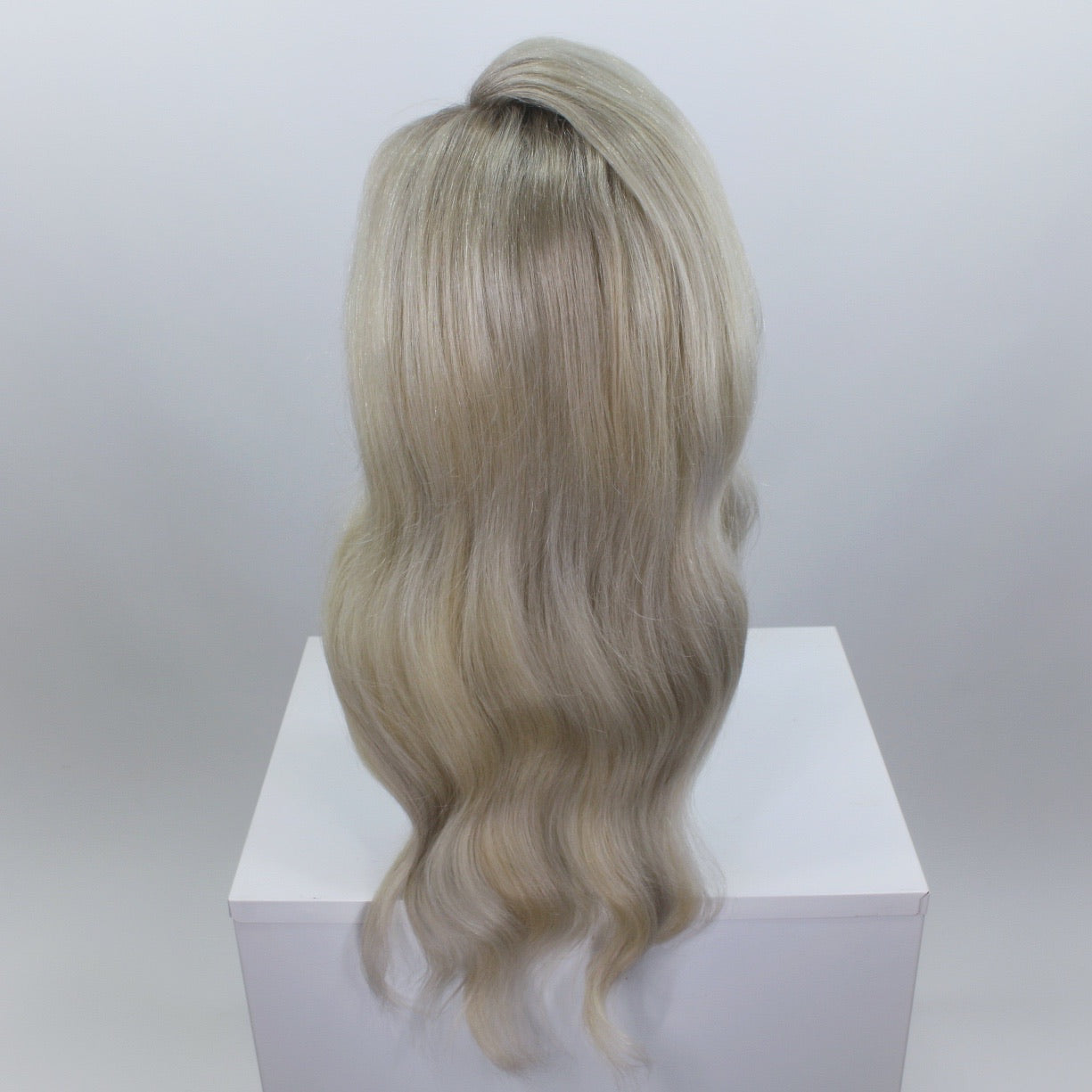 Ash Blonde Shadow Roots Human Hair Lace Front Wig