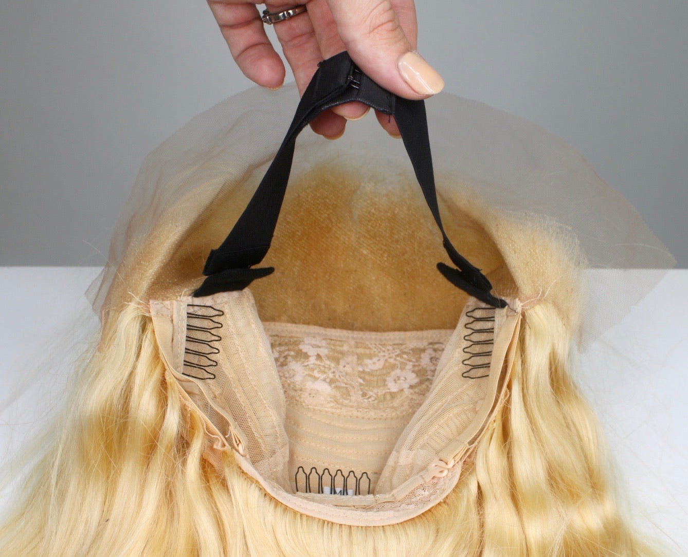 Ash Blonde Shadow Roots Human Hair Lace Front Wig