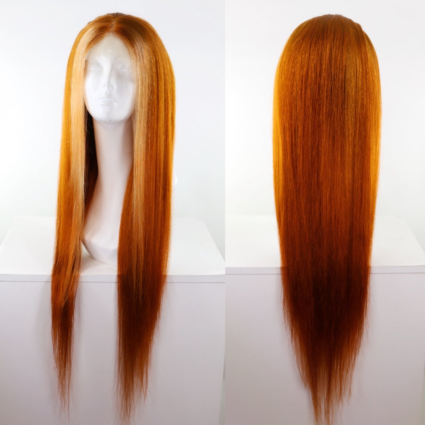 Ginger Money Piece Highlights Human Hair Lace Front Wig