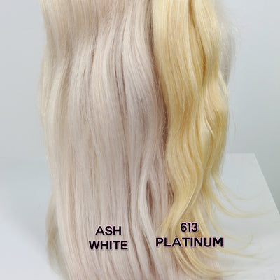 Ash White Platinum Blonde Human Hair Lace Front Wig