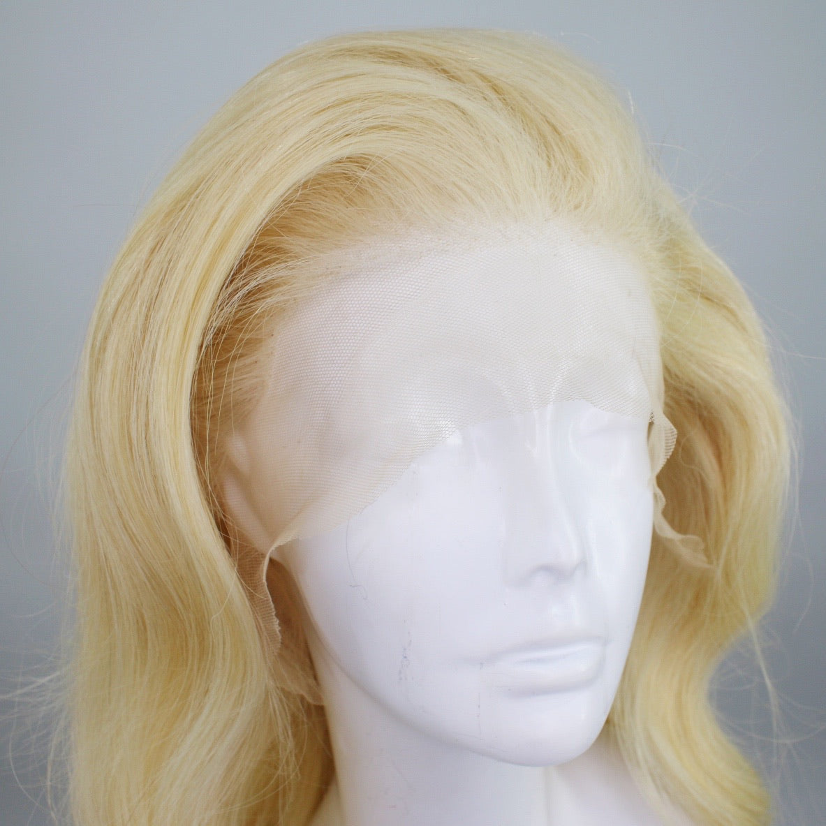 Ash White Platinum Blonde Human Hair Lace Front Wig
