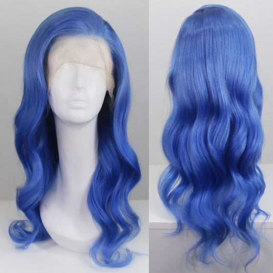 Ocean Blue Human Hair Lace Front Wig
