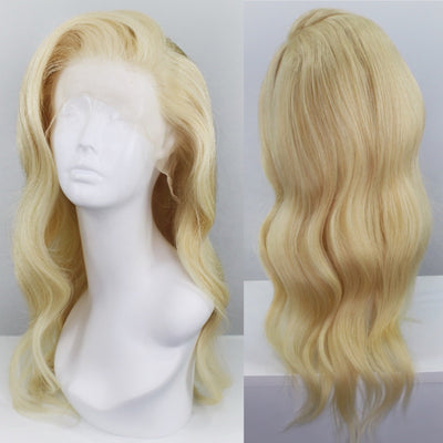 Platinum Blonde 613 Human Hair Lace Front Wig