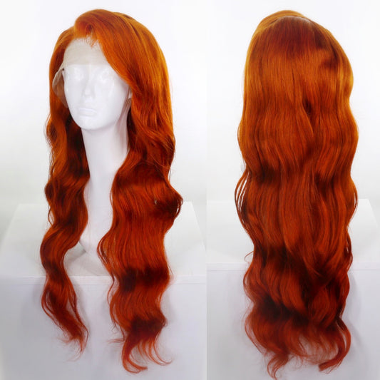 Bright Ginger Human Hair Lace Front Wig