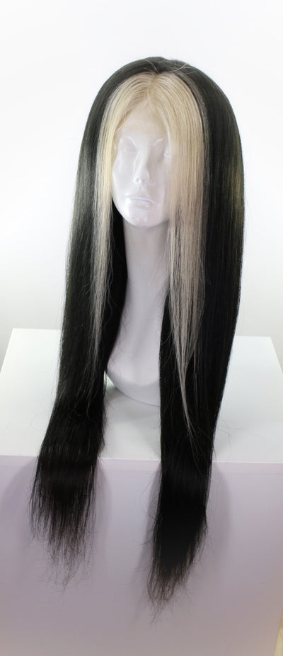 Black & Blonde Money Piece Human Hair Lace Front Wig