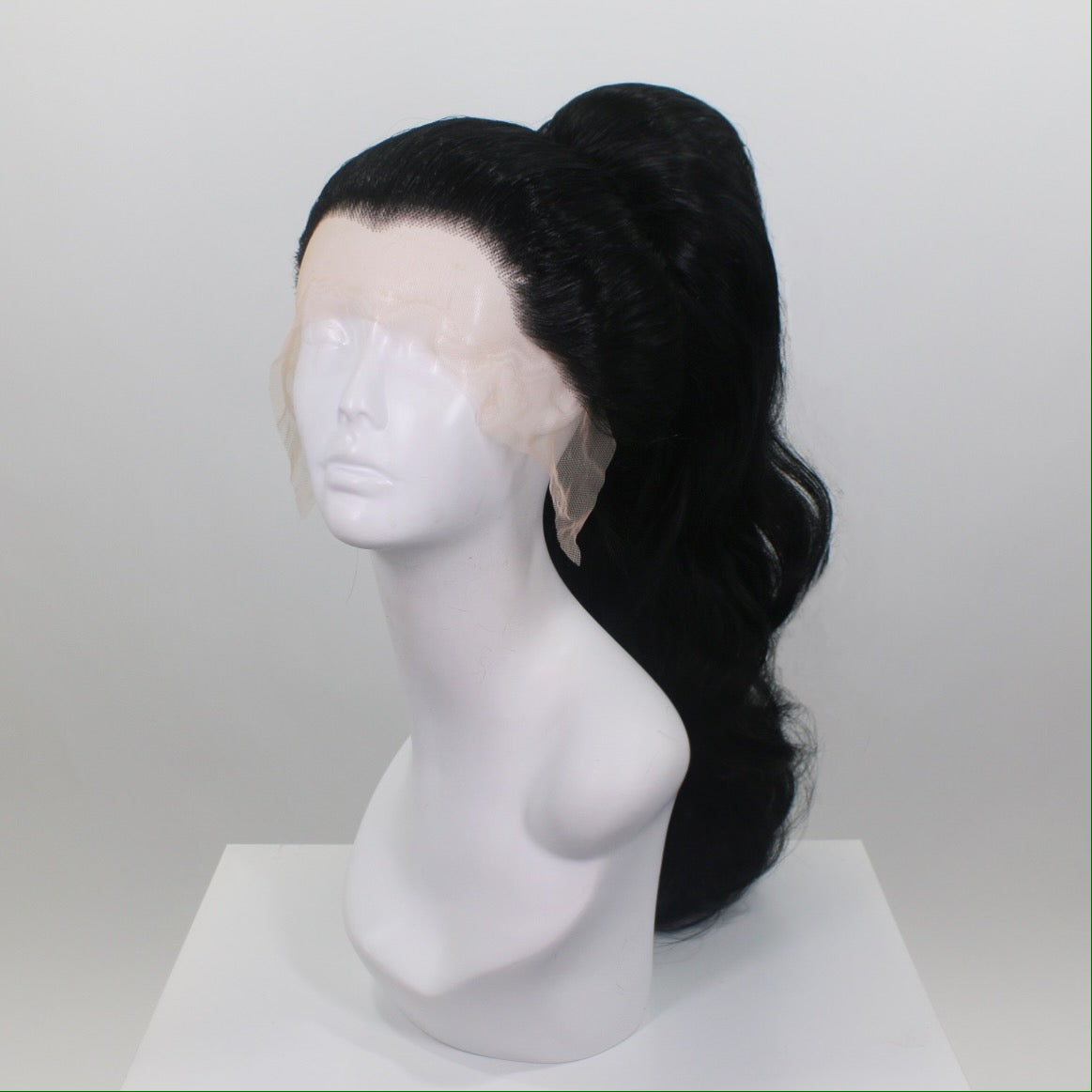 Black Stacked Ponytail Synthetic Wig (Made to Order)