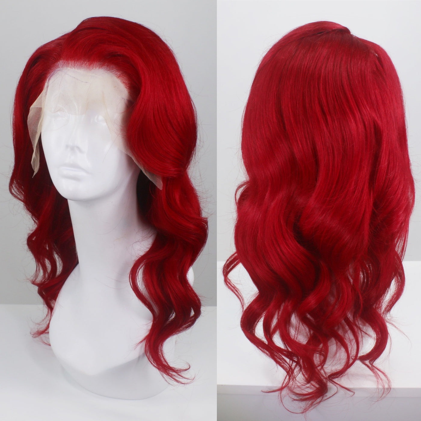 Red Human Hair Lace Front Wig