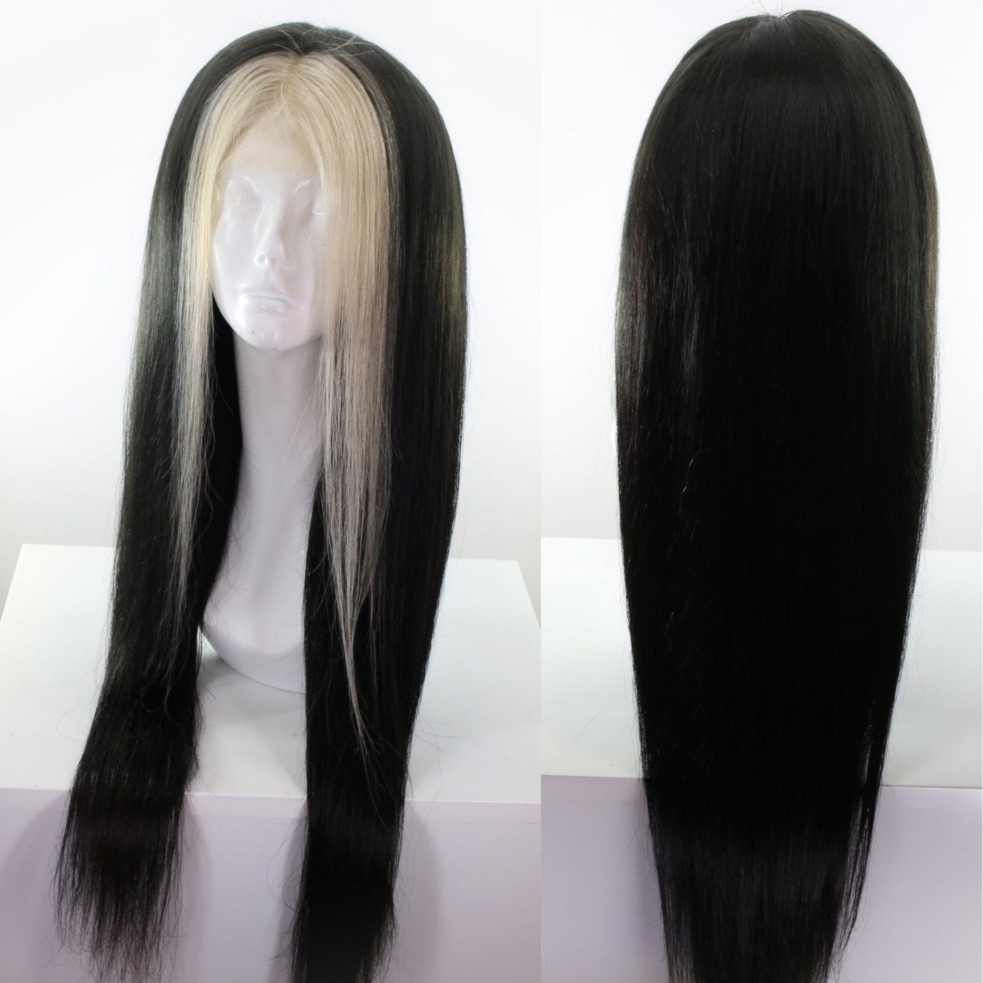 Black & Blonde Money Piece Human Hair Lace Front Wig