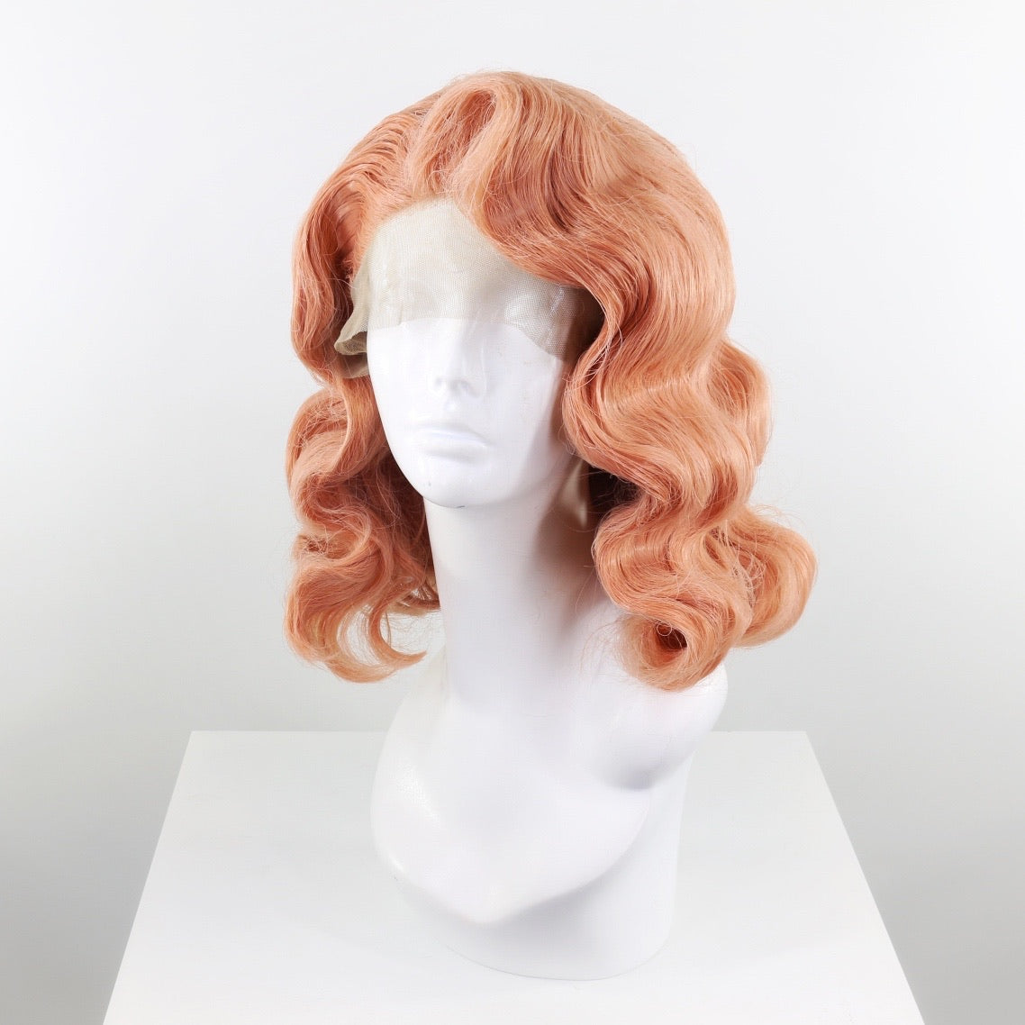 Rose Gold Short Old Hollywood Synthetic Wig (Made to Order)