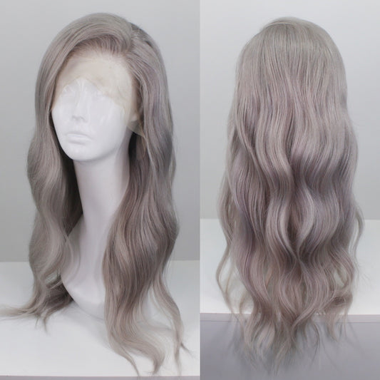Silver Human Hair Lace Front Wig